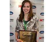 Emily Milodowski with her award