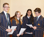 Four Year 10 pupils at Colston’s School proposed the motion that nanotechnology is the answer to the world’s energy problems (left to right Josh Callaway, Megan Long, Neha Seegum and Luke Wilmott).
