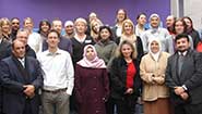 Participants at the two-day seminar including, in the front row. keynote speaker Dennis Arends (second from left) and Dr Heba Raouf (second from right), the project co-ordinator from Cairo University
