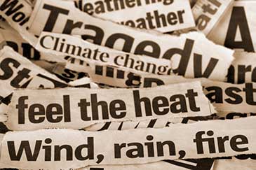 Image showing newspaper headlines about climate change