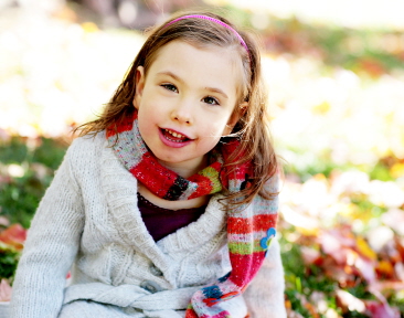 A young girl who suffers from Rett syndrome