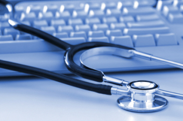 Generic image of a stethoscope on a keyboard