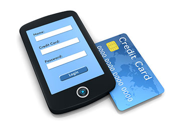 Image of a mobile phone and a credit card