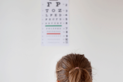 Generic image of a young girl having an eye test
