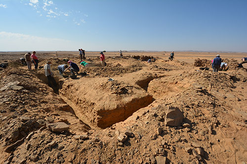 Image of the excavation of an Ottoman Turkish redoubt protecting the Hejaz Railway