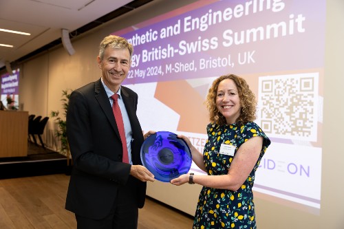His Excellency Markus Leitner, Ambassador of Switzerland to the UK with Professor Michelle Barbour, Pro Vice-Chancellor Enterprise & Innovation at Bristol