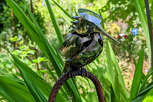 A kingfisher in metal by Richard Bindon