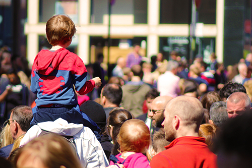 A crowd of people