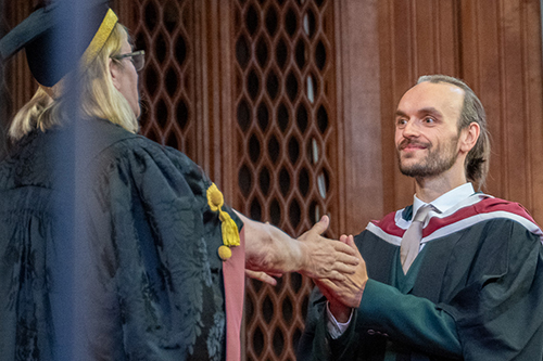 Paul Edwards at his degree ceremony