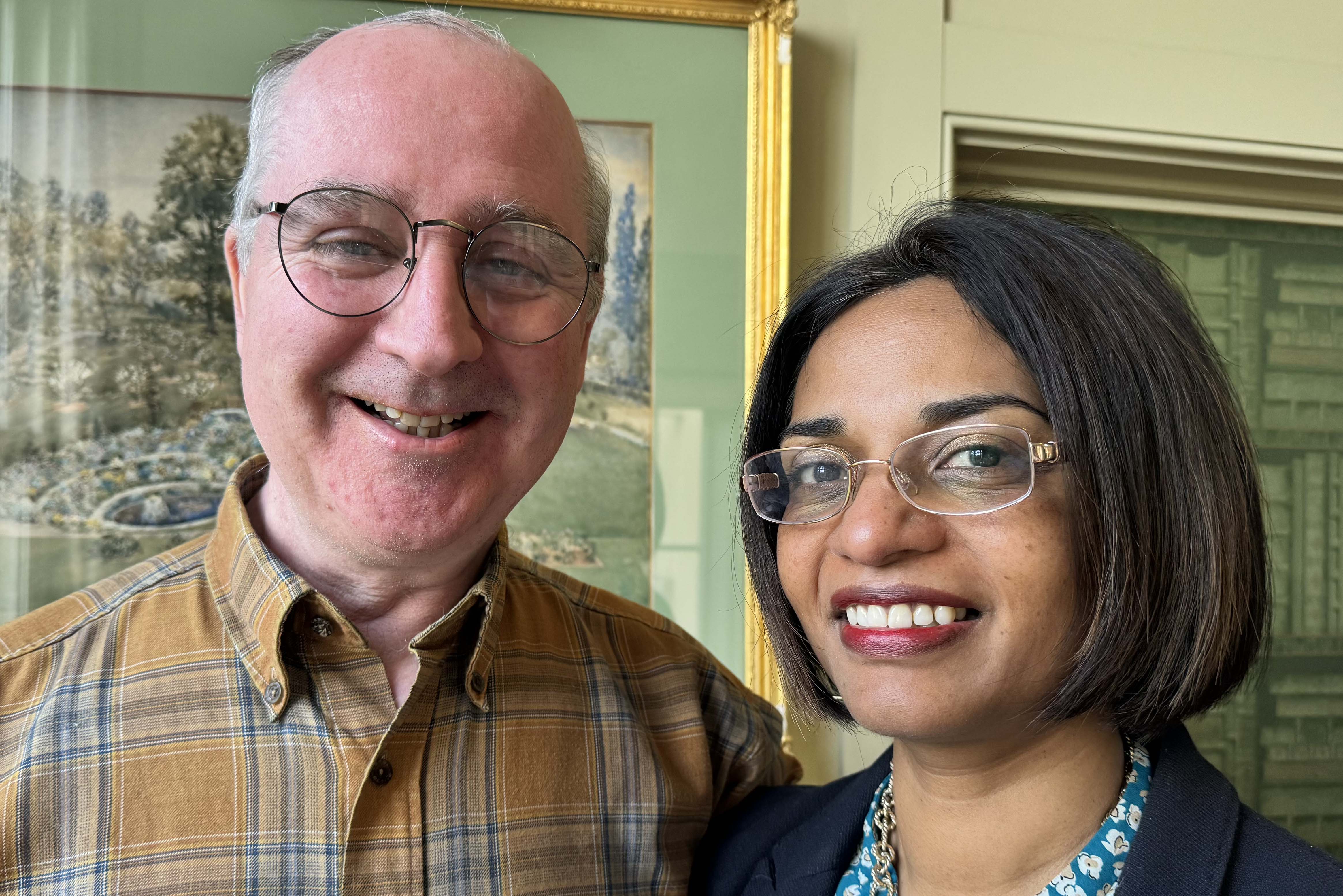 Professor Kathreena Kurian with her late husband, Gerard