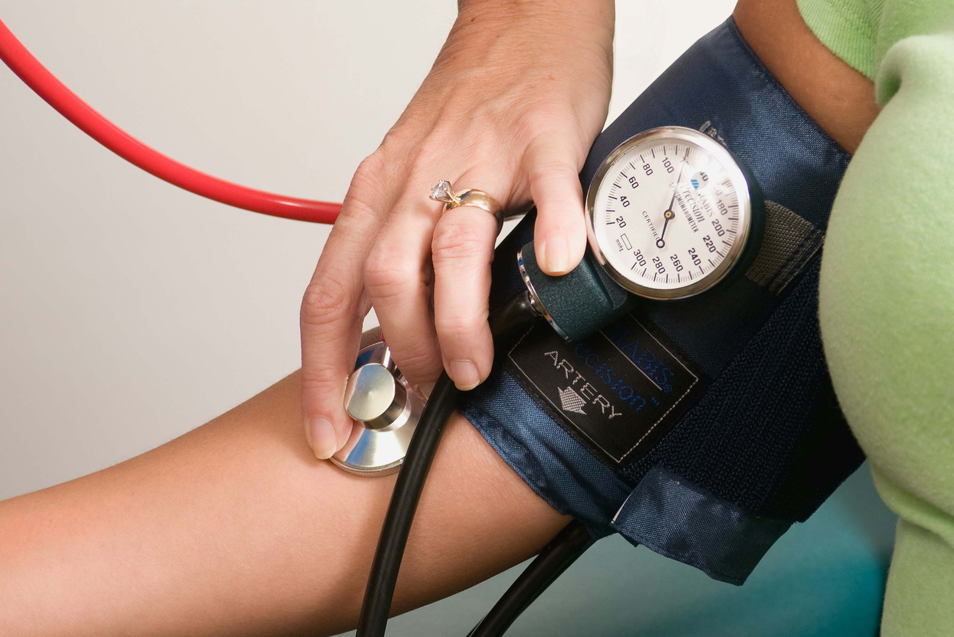A person having a blood pressure check