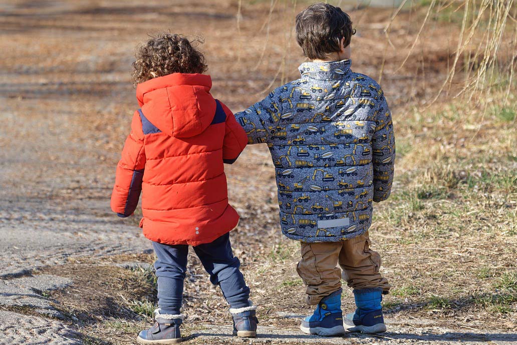 A stock image of two young children