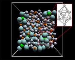 Polyhedral arrangements of atoms in Nickel Phosphide make a solid glass without cooling