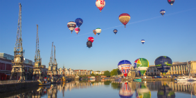 Hot air balloons in Bristol Harbour
