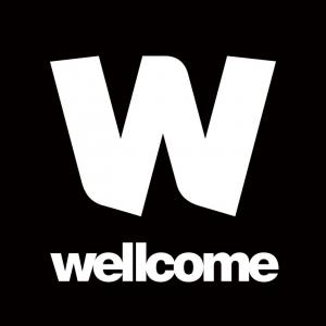 The Wellcome logo in black and white.