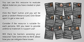 Persona Cards for Learning Design - Game start screen