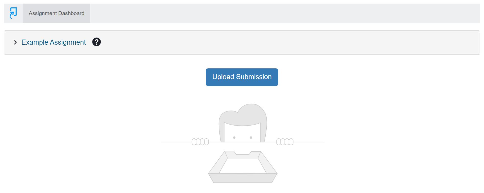 Screenshot of the new page before submission, with an Upload Submission button in the centre.