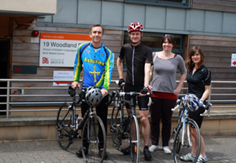 Modern Languages staff undertaking the charity bike ride
